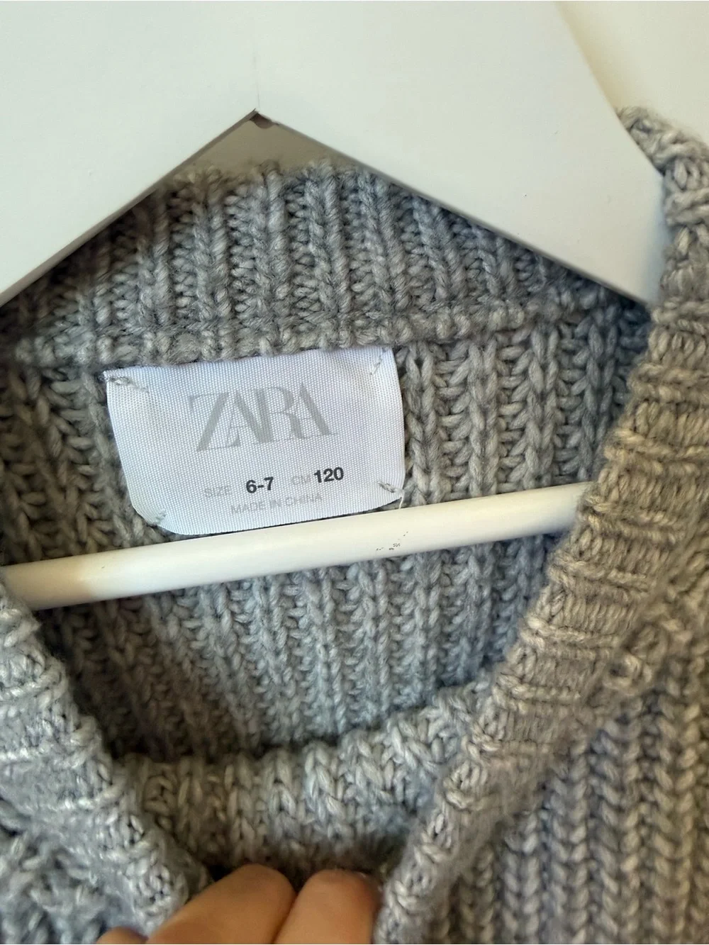 Zara Kids Rib Knit Sweater - Gray